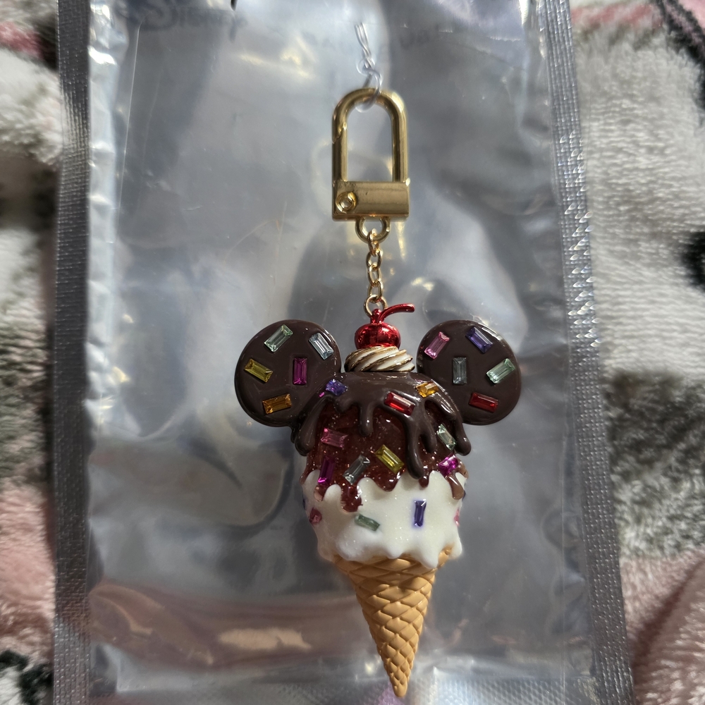 BaubleBar Mickey Mouse Chocolate Ice Cream Cone Bag Charm